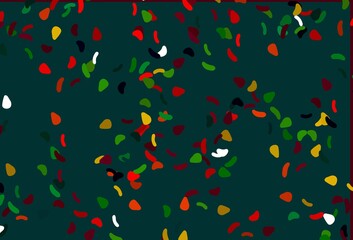 Light Multicolor, Rainbow vector template with memphis shapes.