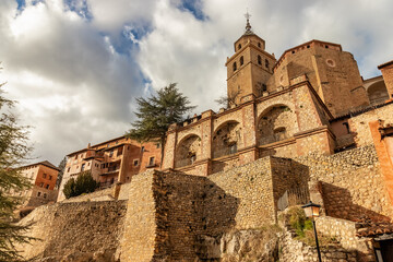 Fototapeta premium Medieval town of Albarracín in Spain, stone houses, walls, churches and narrow streets. 