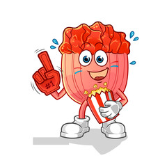 bulgogi fan with popcorn illustration. character vector