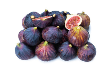 Tasty figs isolated on white background.