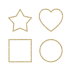 Set of simple geometric glitter shapes. Trendy elements for your design. Vector illustration.