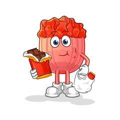 bulgogi eat chocolate mascot. cartoon vector