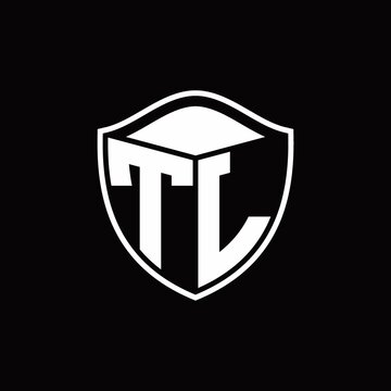 recommend clip art: TL Logo monogram shield shape with outline rounded design template