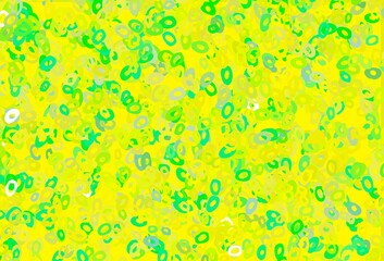 Light Green, Yellow vector pattern with spheres.