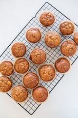 Fresh Baked Banana Muffins on Cooling Rack