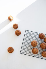 Fresh Baked Banana Muffins on Cooling Rack