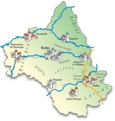 12 Carte du département de l'Aveyron