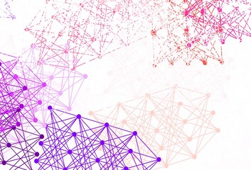 Light Green, Red vector pattern with artificial intelligence network.