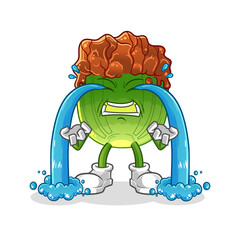 lettuce with bulgogi sauce crying illustration. character vector