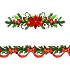 Christmas Holly brunches decoration vector