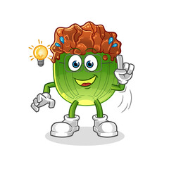 lettuce with bulgogi sauce got an idea illustration. character vector