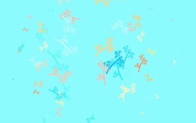 Light Blue, Yellow vector elegant pattern with branches.
