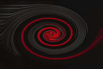 Fototapeta premium Abstract red and gray swirls on a black background