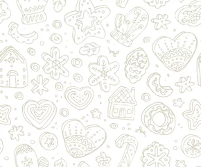 Gordijnen Doodle seamless pattern © malinaanton