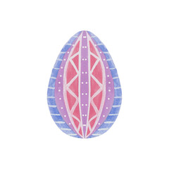 Multicolored Easter egg, watercolor