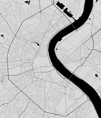 Fotobehang Urban city map of Bordeaux. Vector poster. Grayscale street map. © Kostiantyn