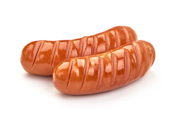 Grilled Pork Sausages, isolated on white background
