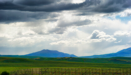 Wyoming Vast Landscape under dark clouds