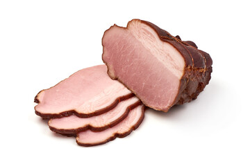 Smoked meat, isolated on white background