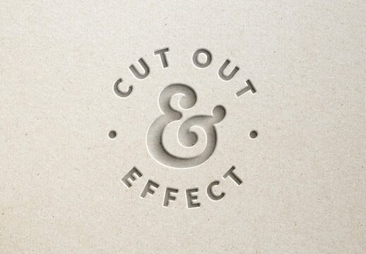 Paper Cutout Effect Logo Mockup