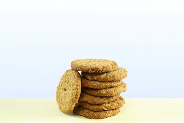 Fototapeta na wymiar traditional homemade tea time snack oatmeal cookies