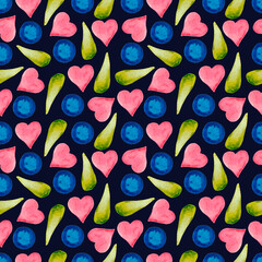 seamless pattern of hearts.