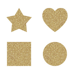 Set of simple geometric glitter shapes. Trendy elements for your design. Vector illustration.