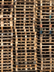 Stack of wooden pallets for use as a texture or background