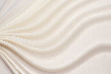 Fototapeta na wymiar Texture of ivory silk fabric. Background, pattern.