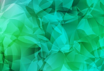 Light Green vector shining triangular background.