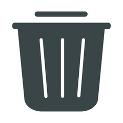 Solid trash can icon. Fully editable. Royalty free.