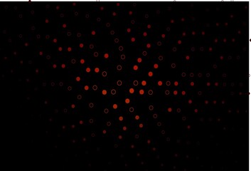 Dark Red vector background with bubbles.