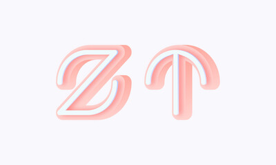 3D isometric premade logo rounded kids store circle monogram alphabet characters