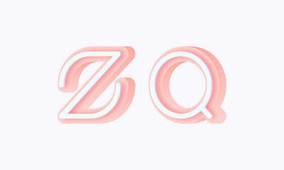 3D isometric premade logo rounded kids store circle monogram alphabet characters