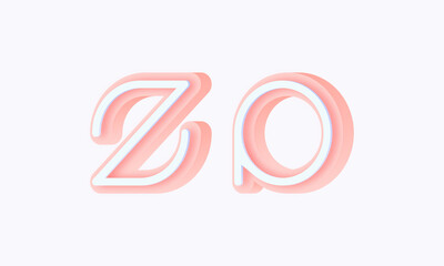 3D isometric premade logo rounded kids store circle monogram alphabet characters