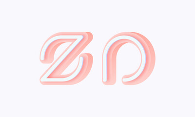 3D isometric premade logo rounded kids store circle monogram alphabet characters