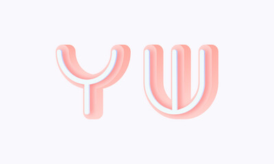 3D isometric premade logo rounded kids store circle monogram alphabet characters