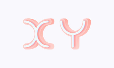 3D isometric premade logo rounded kids store circle monogram alphabet characters