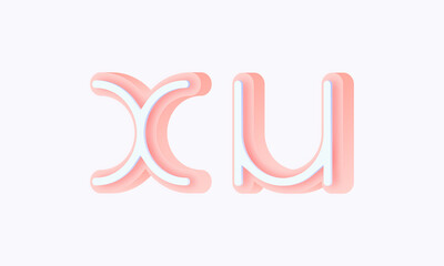 3D isometric premade logo rounded kids store circle monogram alphabet characters