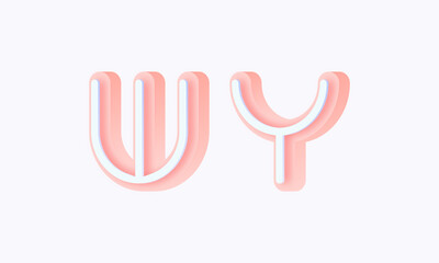 3D isometric premade logo rounded kids store circle monogram alphabet characters