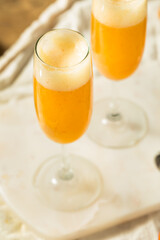Refreshing Boozy Peach Bellini