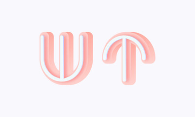 3D isometric premade logo rounded kids store circle monogram alphabet characters