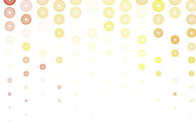 Light Red, Yellow vector backdrop with dots.