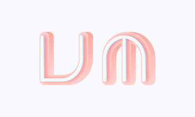 3D isometric premade logo rounded kids store circle monogram alphabet characters