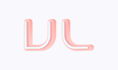 3D isometric premade logo rounded kids store circle monogram alphabet characters