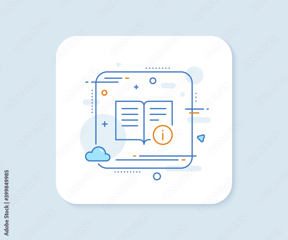 Poster technical information line icon. abstract square vector button. instruction sign. technical info lin