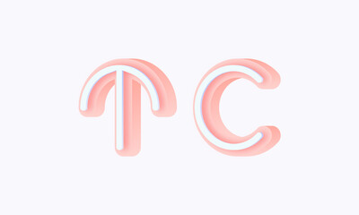 3D isometric premade logo rounded kids store circle monogram alphabet characters