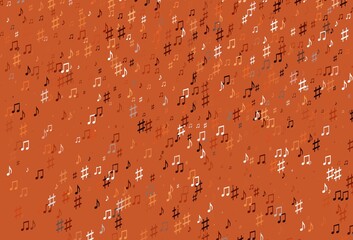 Light Red, Yellow vector pattern with music elements.