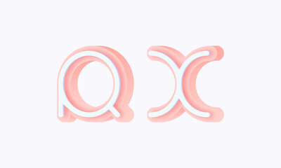 3D isometric premade logo rounded kids store circle monogram alphabet characters