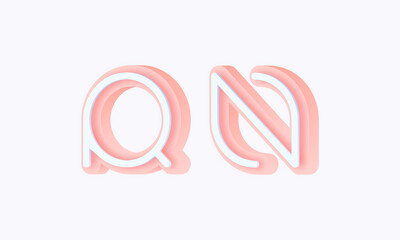 3D isometric premade logo rounded kids store circle monogram alphabet characters